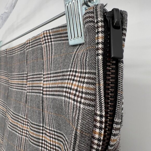 ZARA Plaid Slim Fit Trousers - Size M (US), High-Rise, Side Zip - Picture 4 of 10
